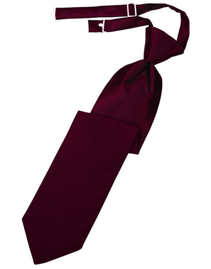 Luxury Satin Necktie Pre-Tied - Wine - corbata Caballero