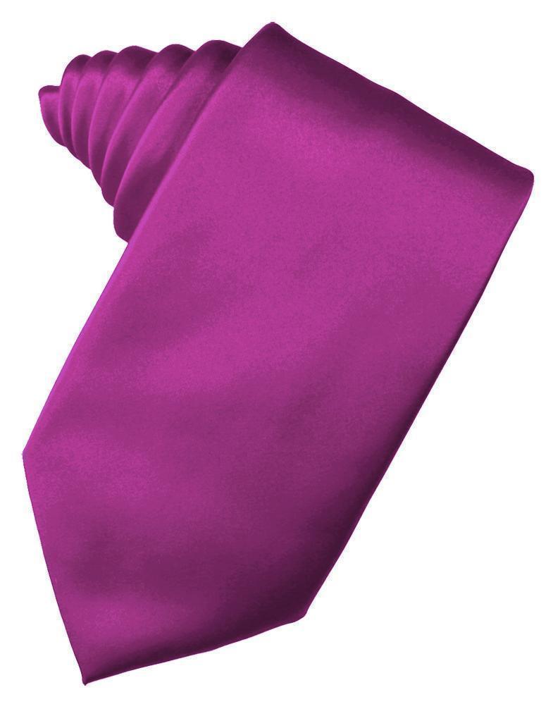 Luxury Satin Necktie Self Tie - Fuchsia - corbata Caballero