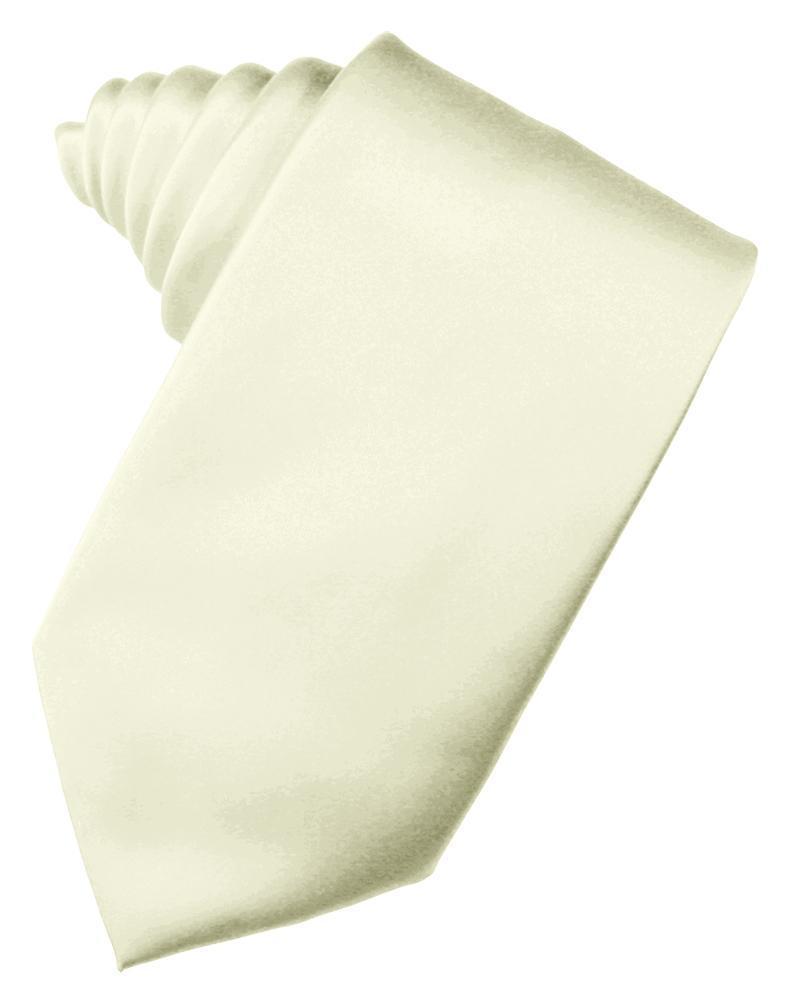 Luxury Satin Necktie Self Tie - Ivory - corbata Caballero