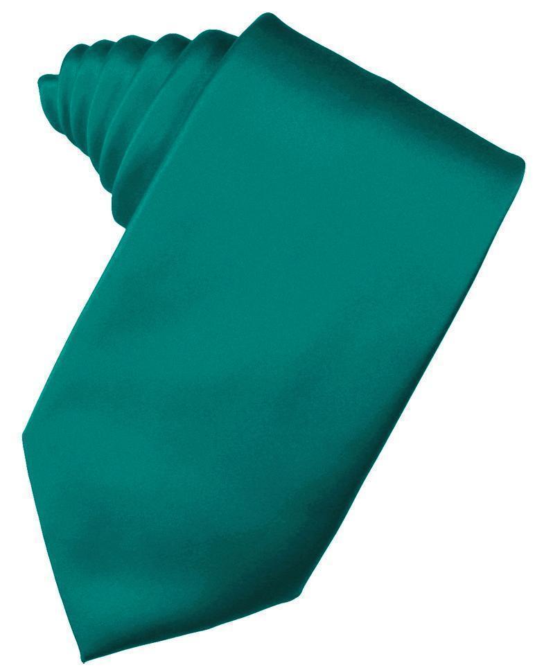 Luxury Satin Necktie Self Tie - Jade - corbata Caballero
