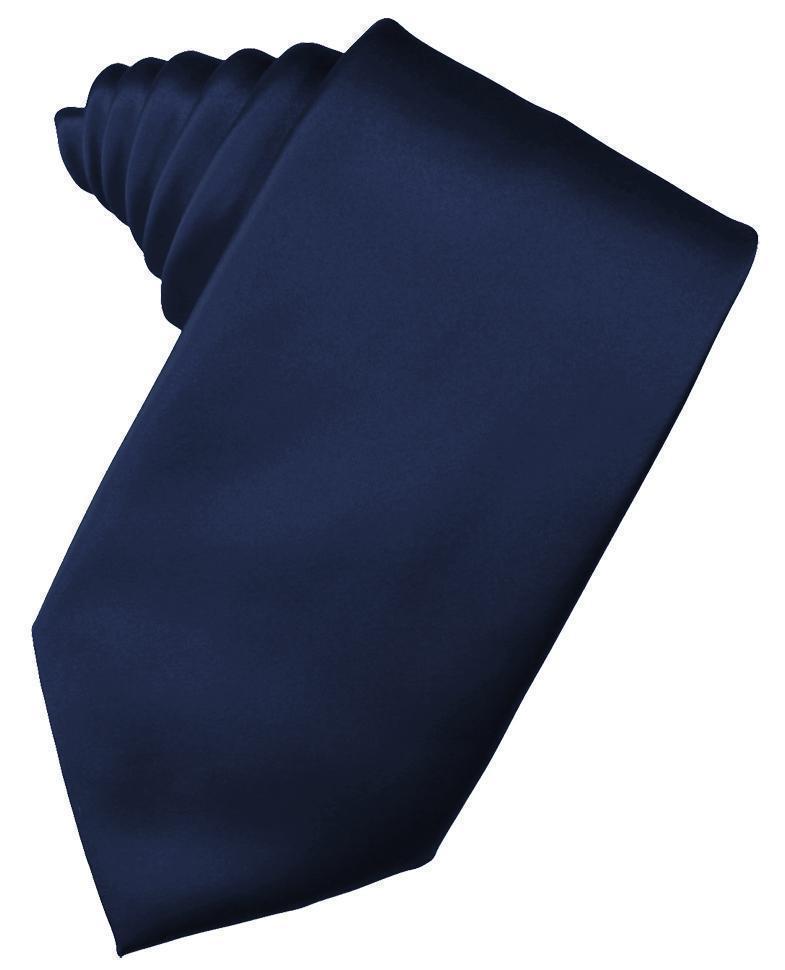 Luxury Satin Necktie Self Tie - Marine - corbata Caballero