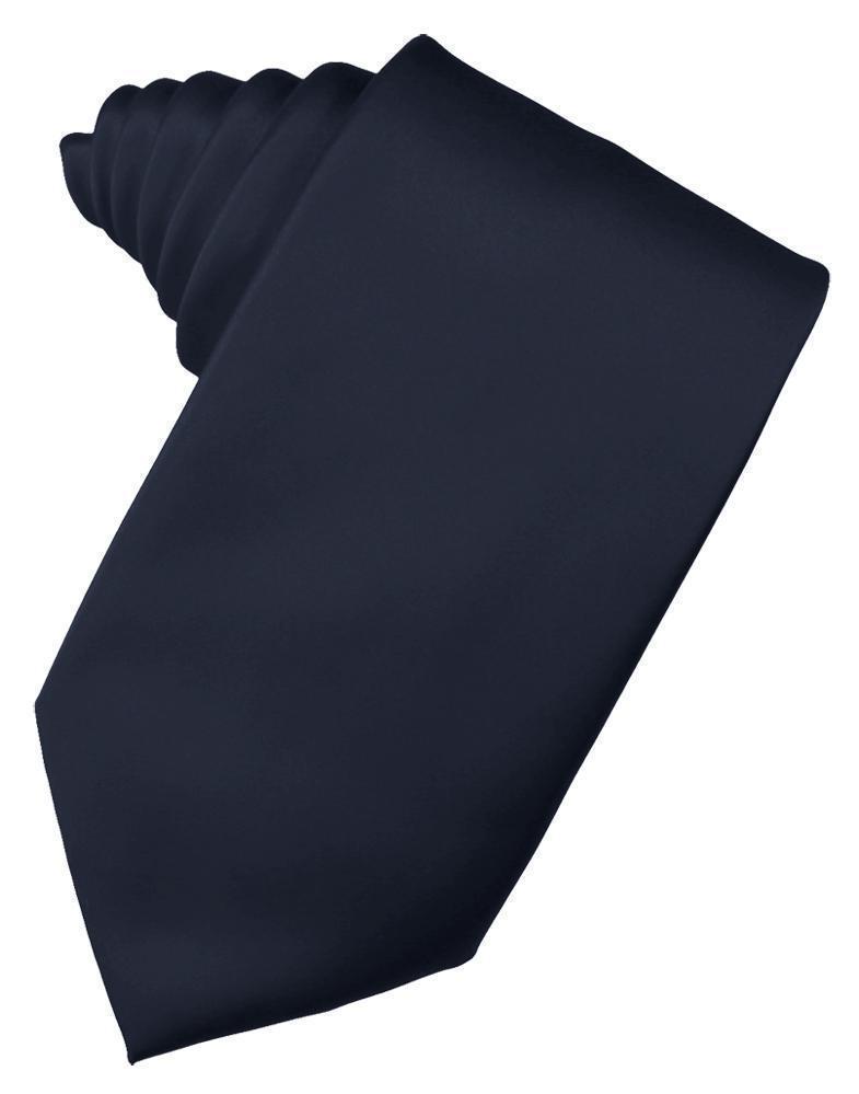 Luxury Satin Necktie Self Tie - Midnight Blue - corbata 