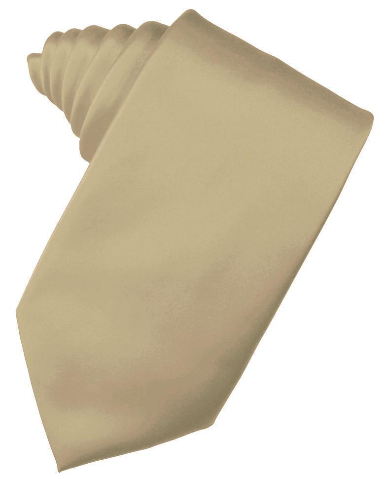 Luxury Satin Necktie Self Tie - New Gold - corbata Caballero