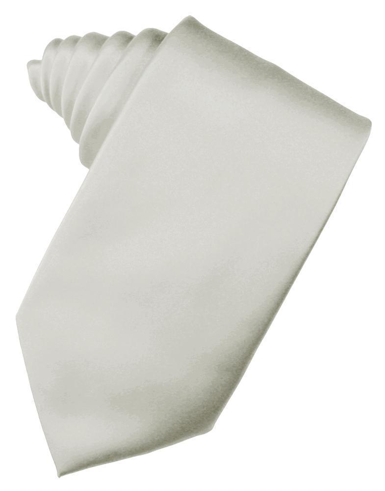 Luxury Satin Necktie Self Tie - Platinum - corbata Caballero