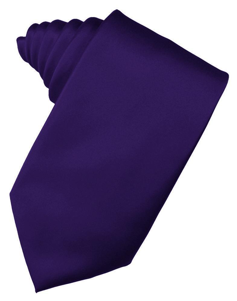 Luxury Satin Necktie Self Tie - Purple - corbata Caballero