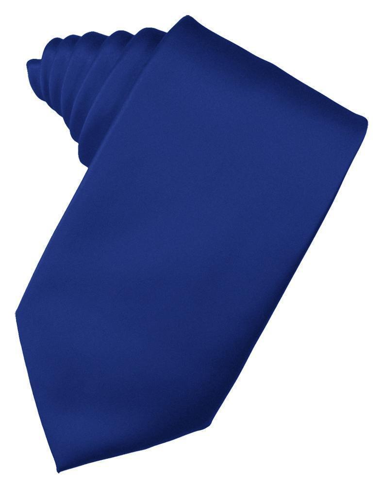 Luxury Satin Necktie Self Tie - Royal Blue - corbata 