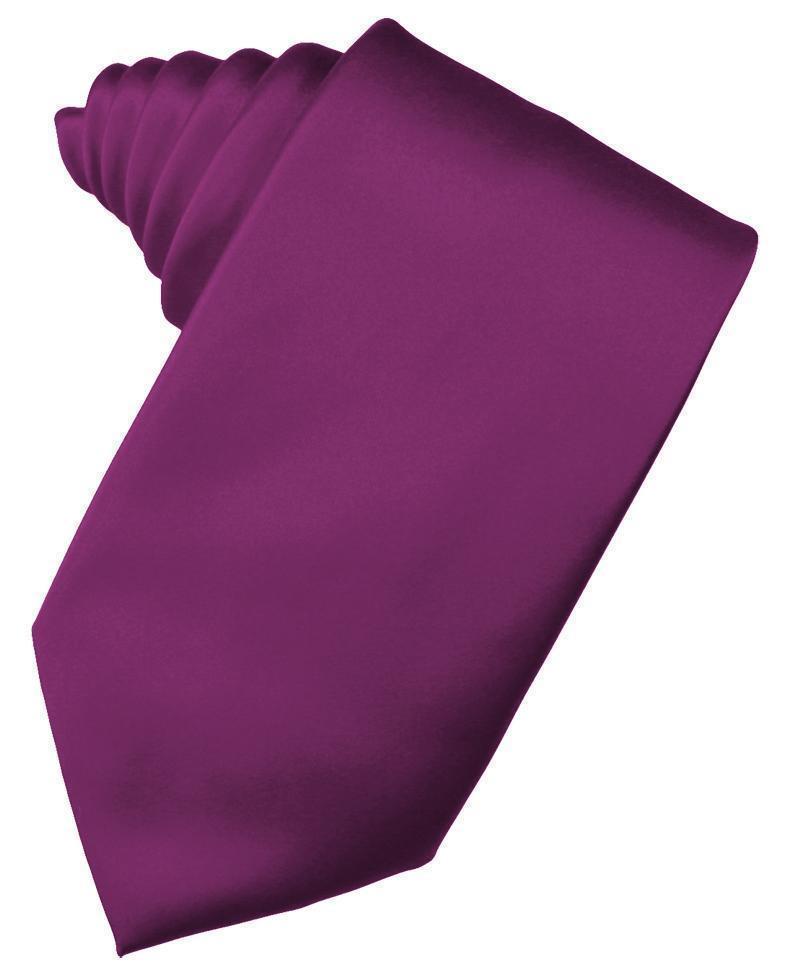 Luxury Satin Necktie Self Tie - Sangria - corbata Caballero