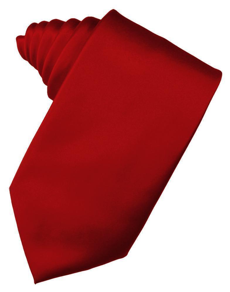 Luxury Satin Necktie Self Tie - Scarlet - corbata Caballero