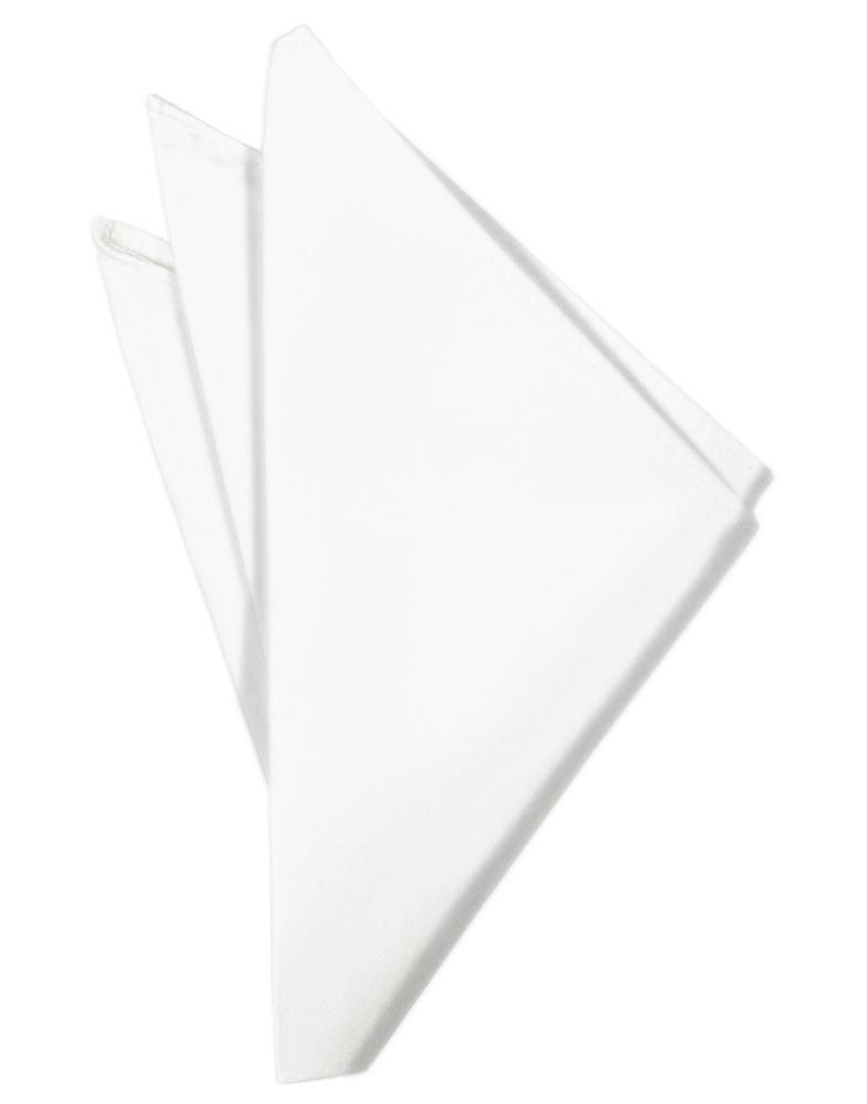 Luxury Satin Pocket Square - White - Pañuelo Caballero