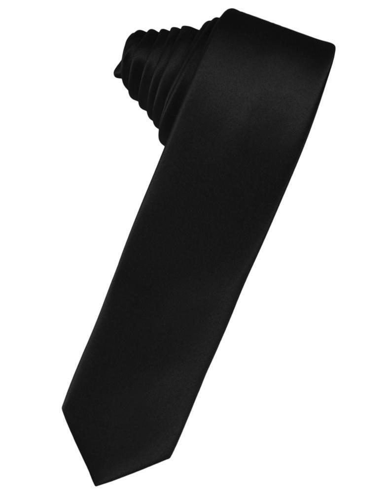Luxury Satin Skinny Necktie Self Tie - Amethyst - corbata 