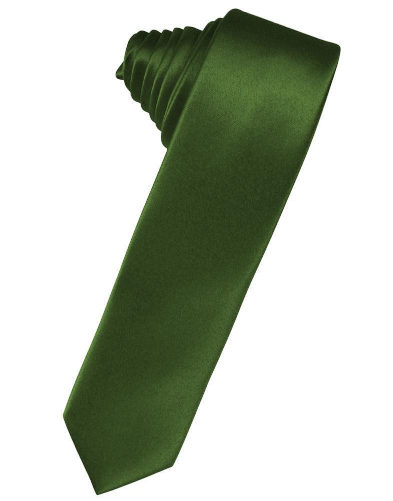 Luxury Satin Skinny Necktie Self Tie - Clover - corbata 