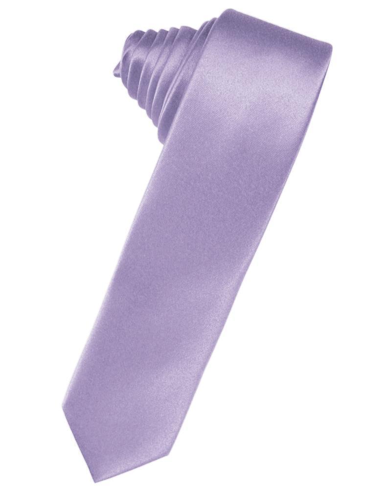 Luxury Satin Skinny Necktie Self Tie - Heather - corbata 