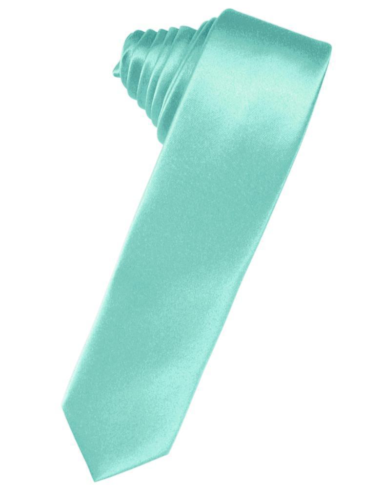 Luxury Satin Skinny Necktie Self Tie - Mermaid - corbata 