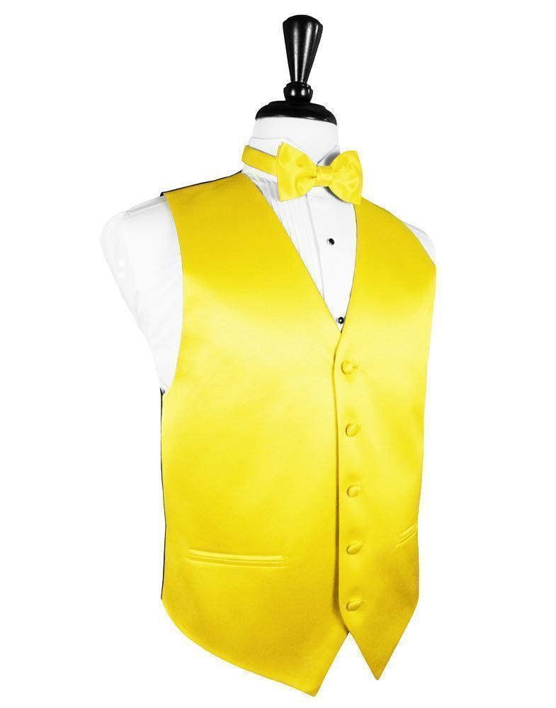 Luxury Satin Tuxedo Vest 2 - XS / Sunbeam - Chaleco 