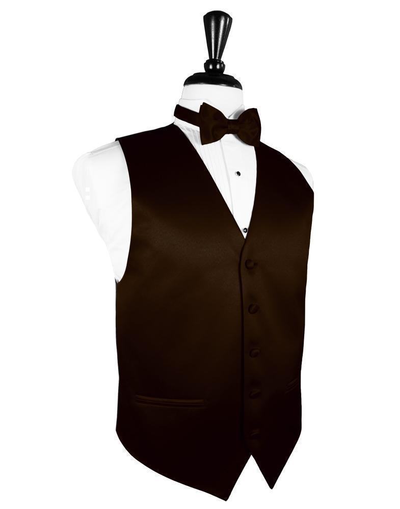 Luxury Satin Tuxedo Vest 4 - XS / Chocolate - Chaleco 