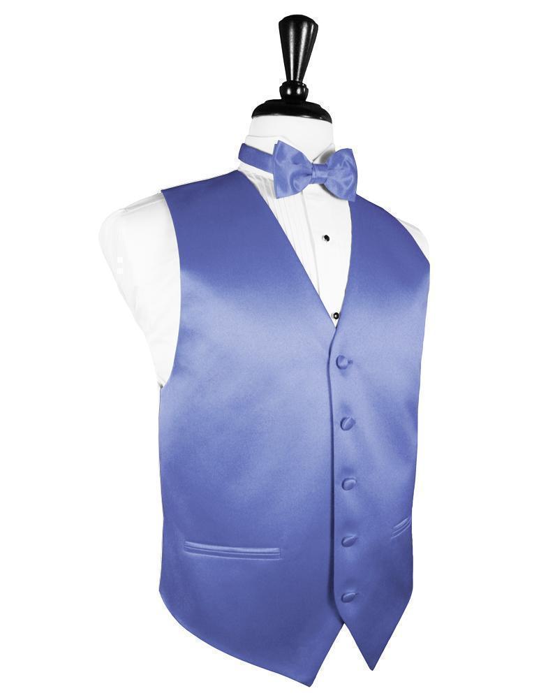 Luxury Satin Tuxedo Vest 4 - XS / Cornflower - Chaleco 