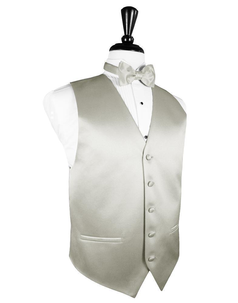 Luxury Satin Tuxedo Vest 4 - XS / Platinum - Chaleco 