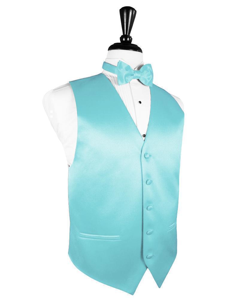 Luxury Satin Tuxedo Vest 5 - XS / Pool - Chaleco Caballero
