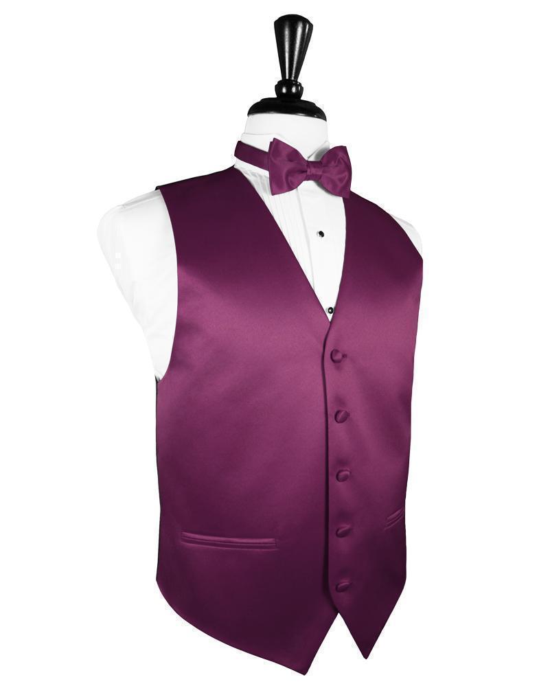 Luxury Satin Tuxedo Vest 5 - XS / Sangria - Chaleco 
