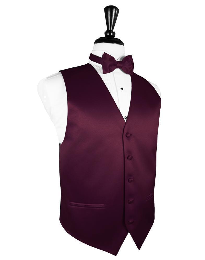 Luxury Satin Tuxedo Vest 5 - XS / Wine - Chaleco Caballero