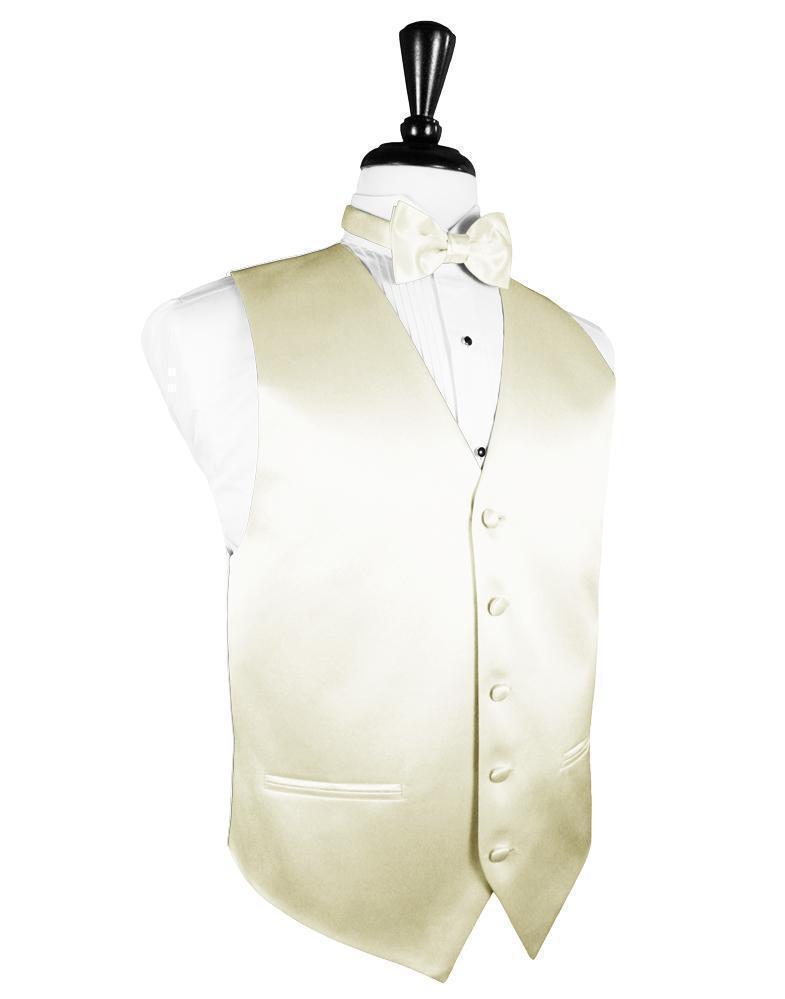 Luxury Satin Tuxedo Vest - XS / Ivory - Chaleco Caballero