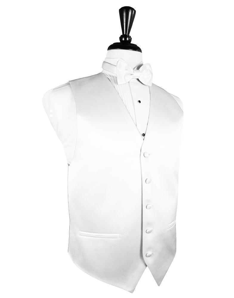 Luxury Satin Tuxedo Vest - XS / White - Chaleco Caballero