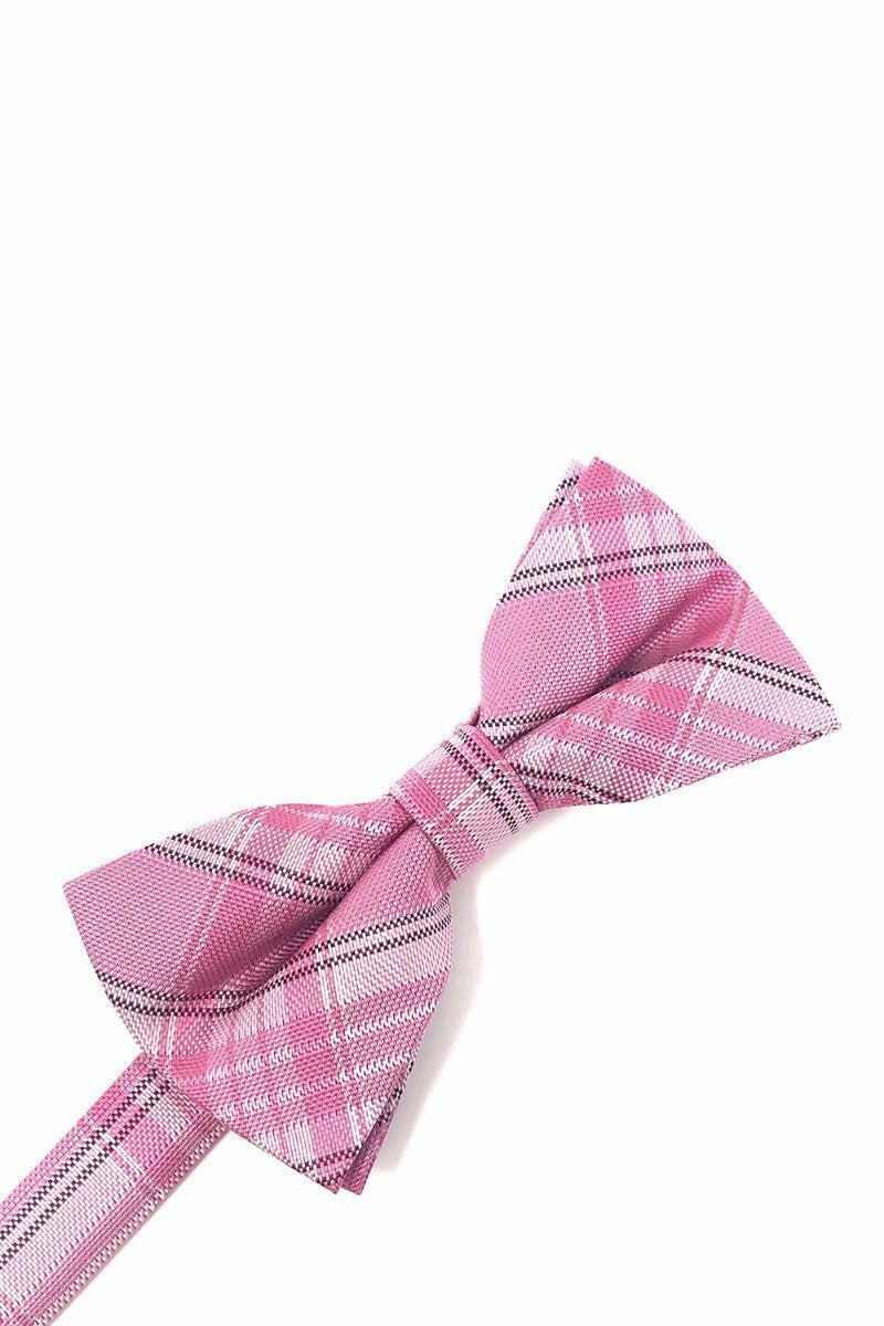 Madison Plaid Bow Tie Pre-Tied - Pink - corbatin caballero