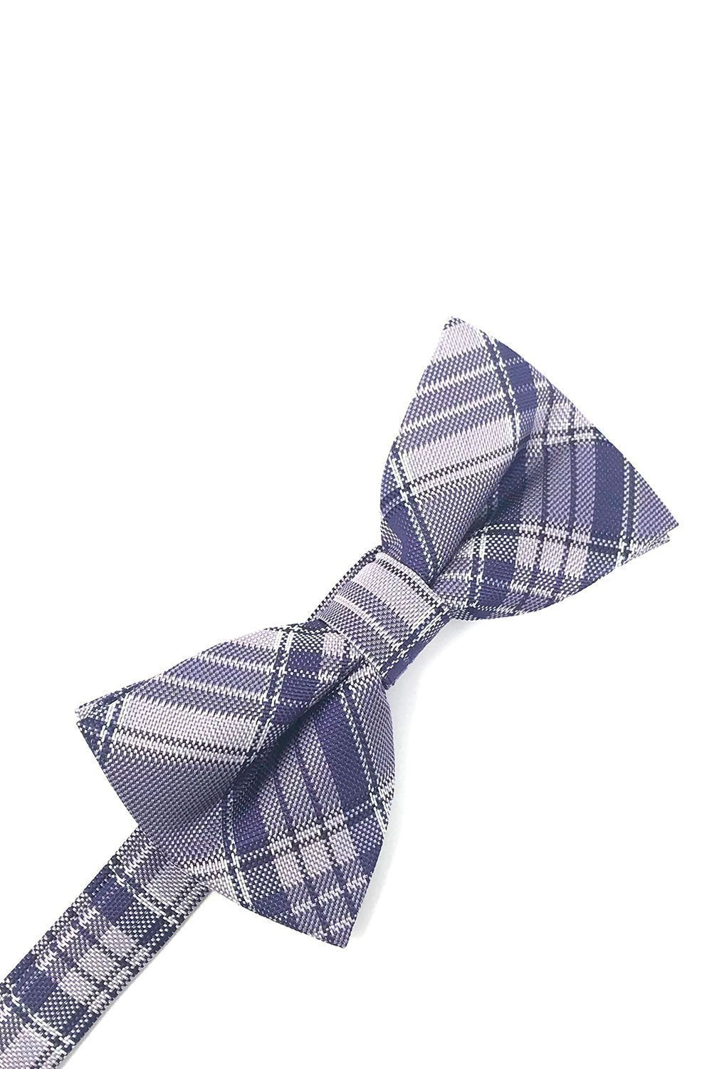 Madison Plaid Bow Tie Pre-Tied - Purple - corbatin caballero