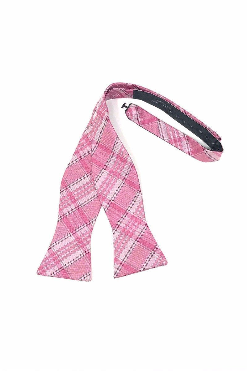 Madison Plaid Bow Tie Self Tie - Pink - corbatin caballero