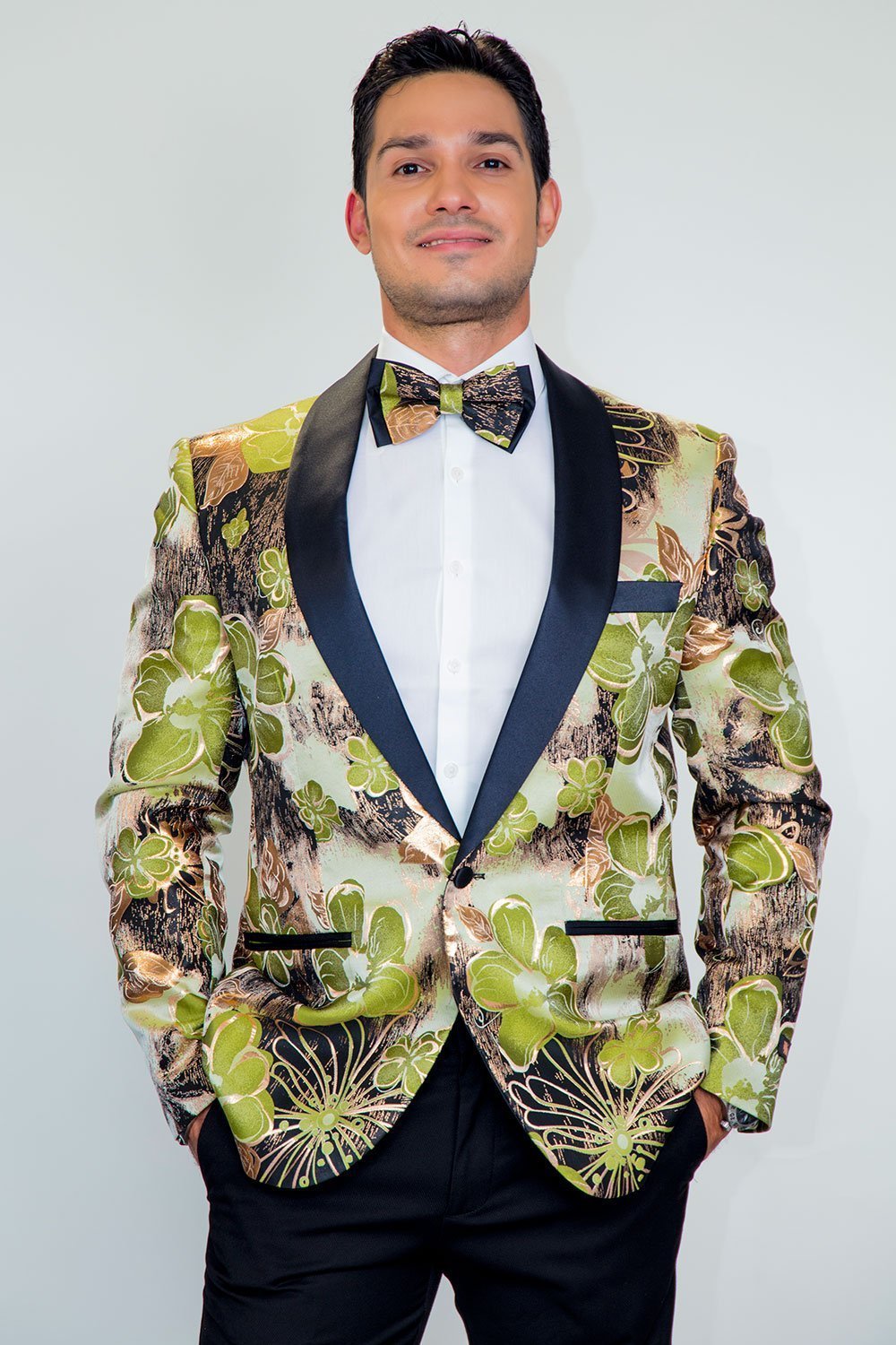 Monte Carlo Tuxedo Jacket Shawl - S / Green - Venta Smoking