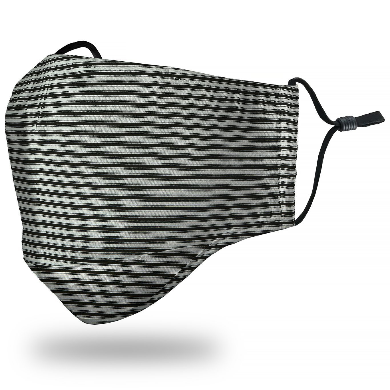 Striped Out Monochrome Cotton Lined 3 Ply Mask With Tie Ups | ColorBlock Stripes Print Full Coverage Mask | Luxury Couture Mask newest