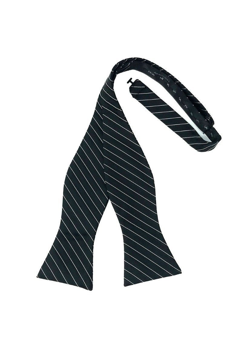 Newton Stripe Bow Tie Self Tie - Black - corbatin caballero