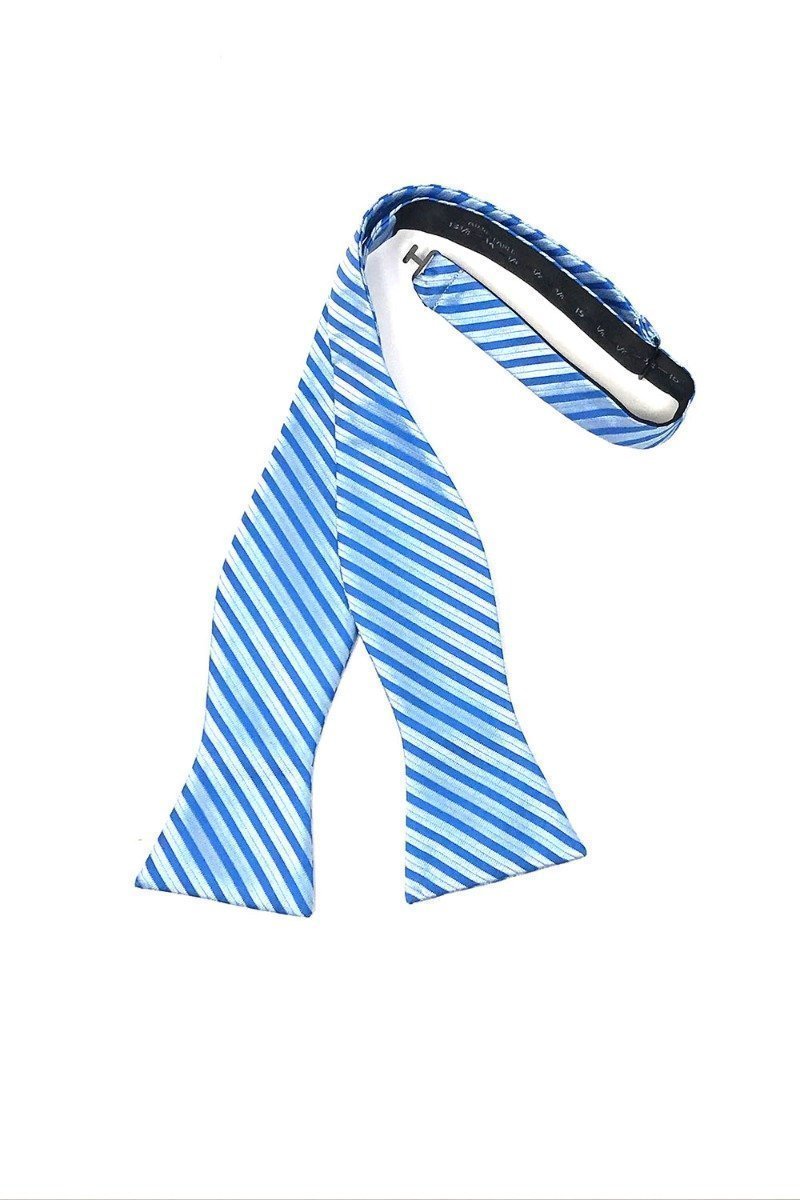 Newton Stripe Bow Tie Self Tie - Blue - corbatin caballero