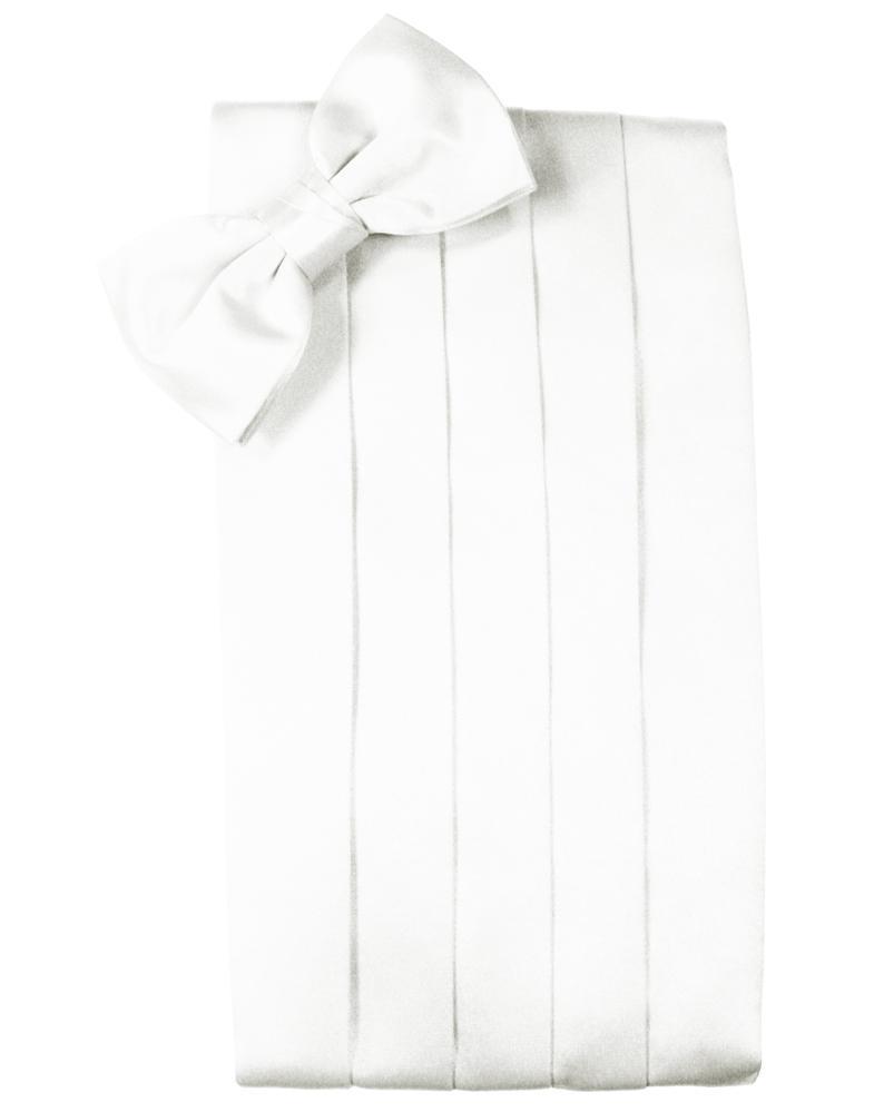 Noble Silk Cummerbund & Bow Tie Set - White - Faja caballero