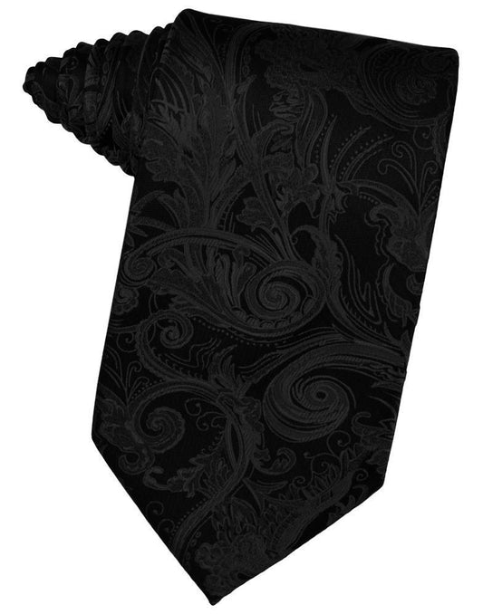 Paisley Silk Necktie - Black - corbata Caballero