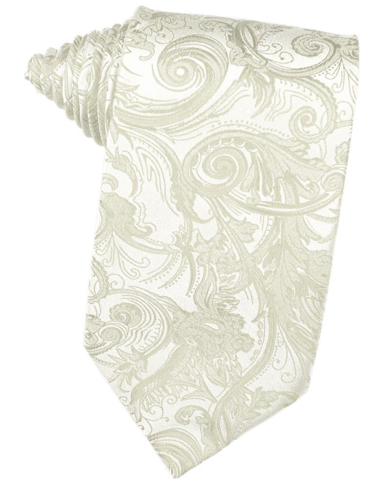 Paisley Silk Necktie - Ivory - corbata Caballero
