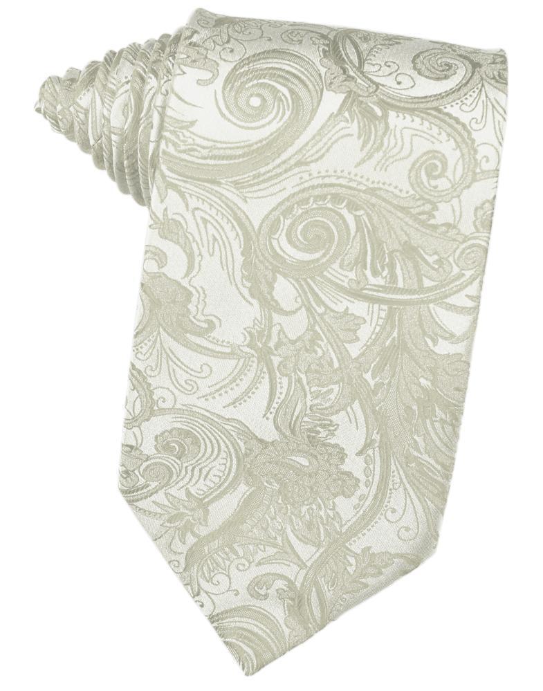 Paisley Silk Necktie - Platinum - corbata Caballero