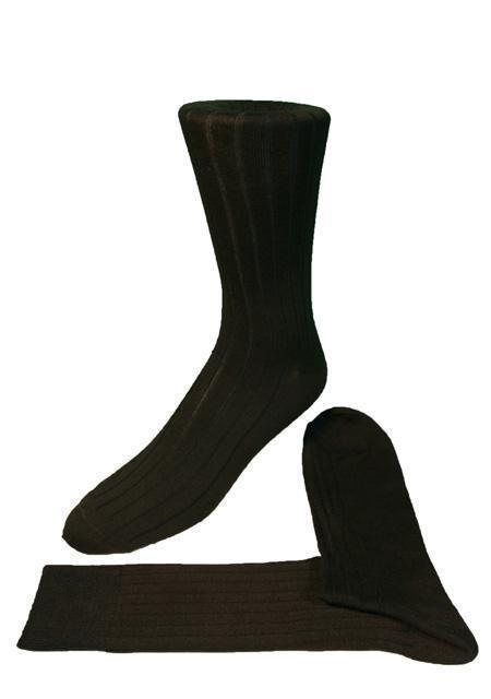 Ribbed Formal Socks - Black - Calcetines Caballero