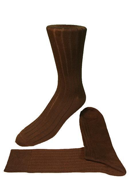 Ribbed Formal Socks - Chocolate - Calcetines Caballero