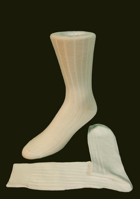 Ribbed Formal Socks - Ivory - Calcetines Caballero