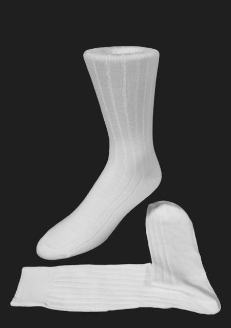 Ribbed Formal Socks - White - Calcetines Caballero