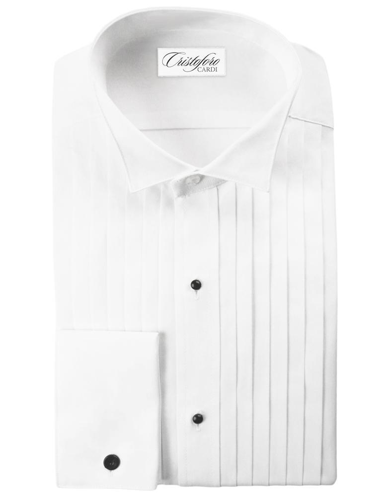 Roma White Pleated Wingtip Tuxedo Shirt - 14.5 / 32-33 - 