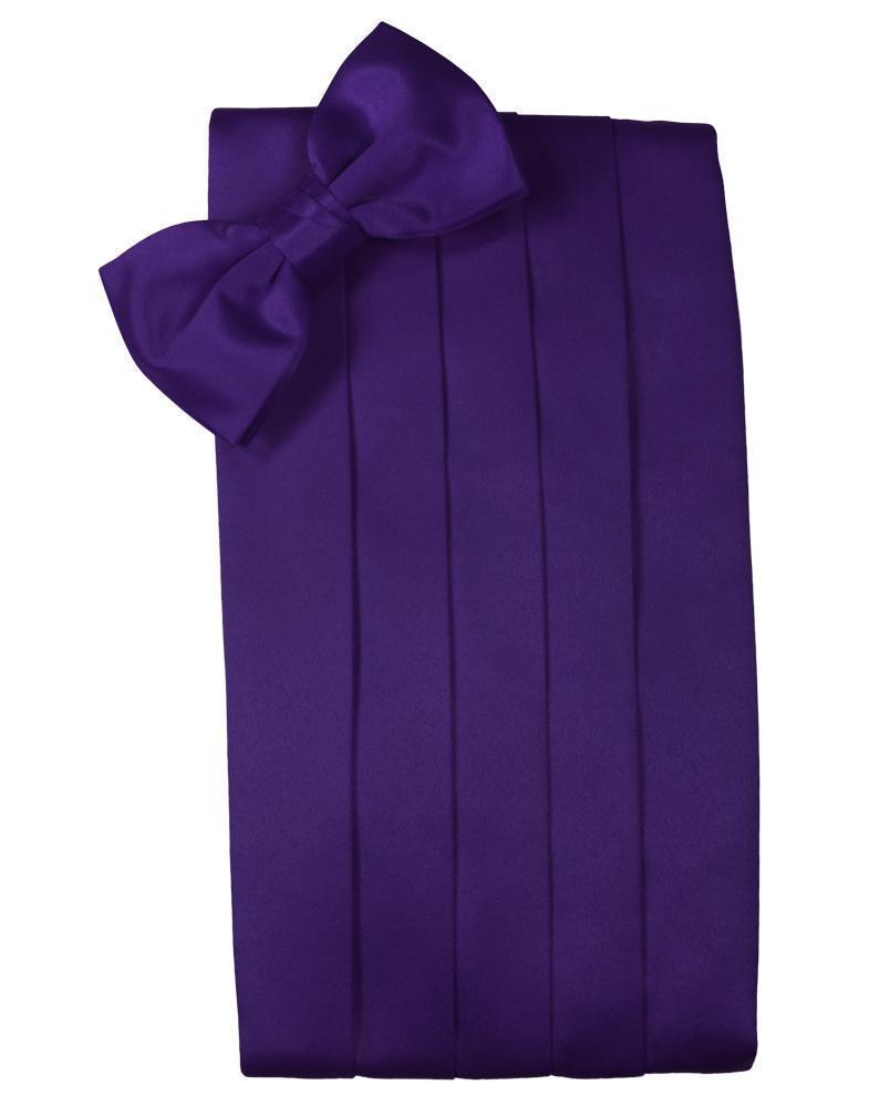 Set Luxury Satin Cummerbund & Bow Tie - Purple - Faja 