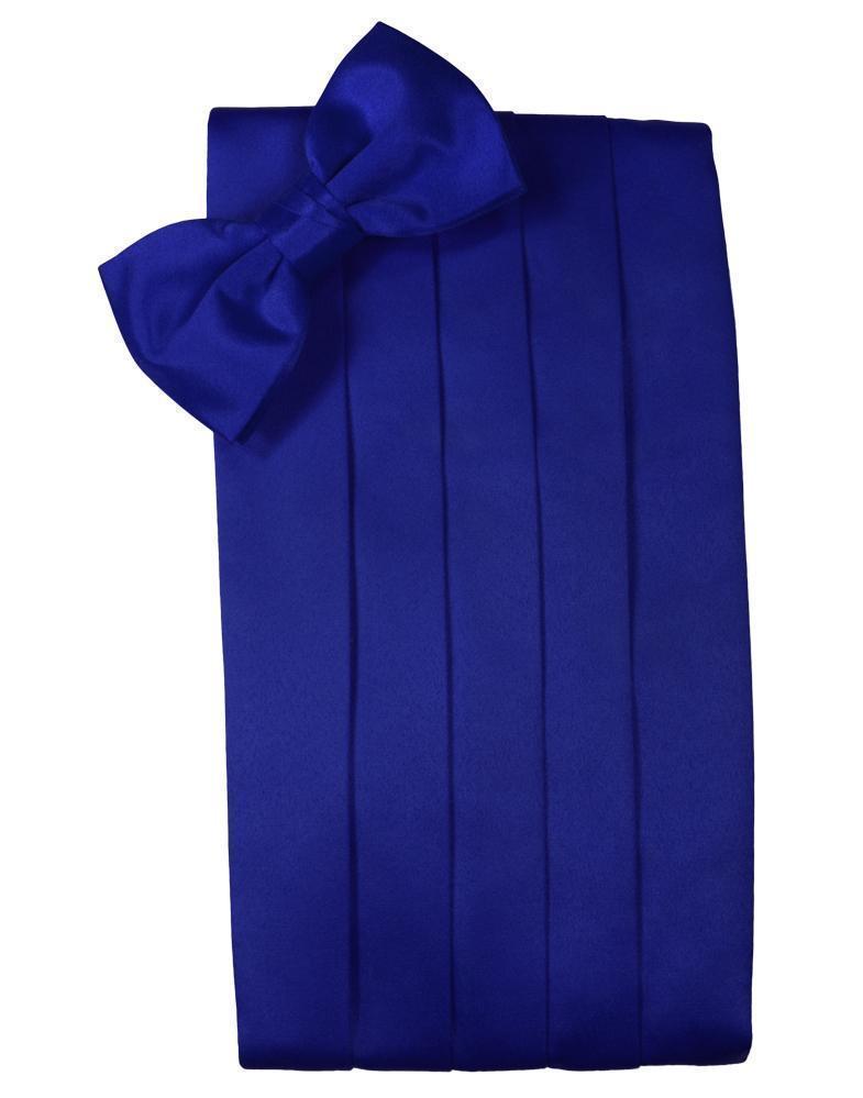 Set Luxury Satin Cummerbund & Bow Tie - Royal Blue - Faja 