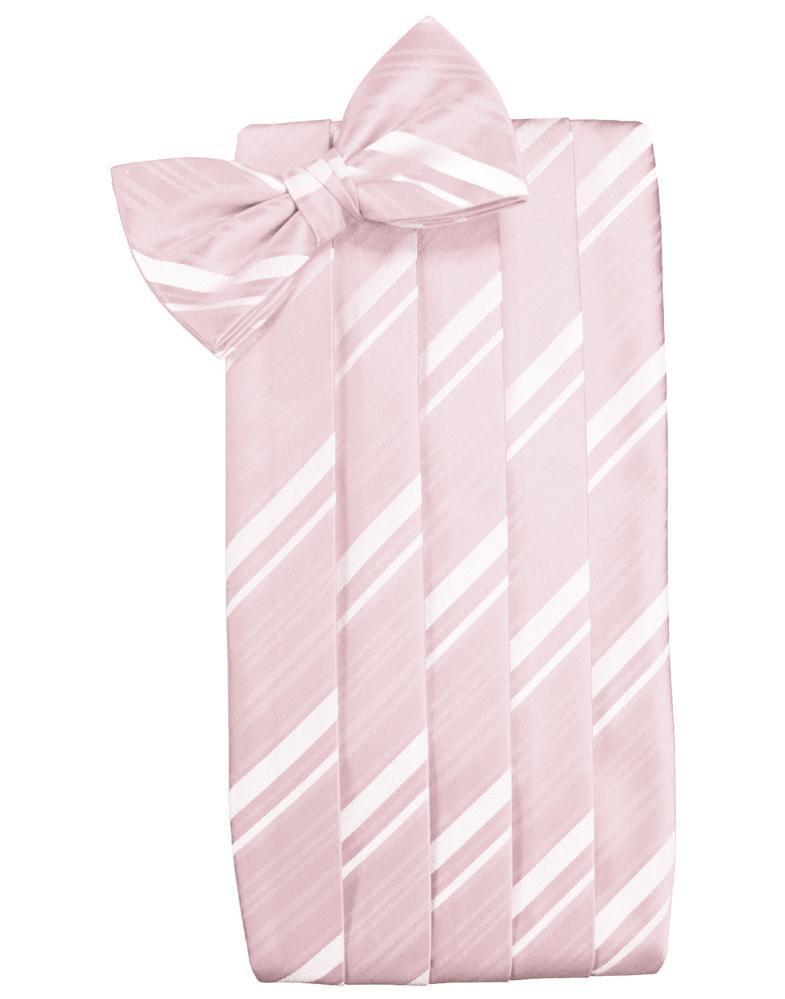 Set Striped Satin Cummerbund & Bow Tie - Pink - Faja 