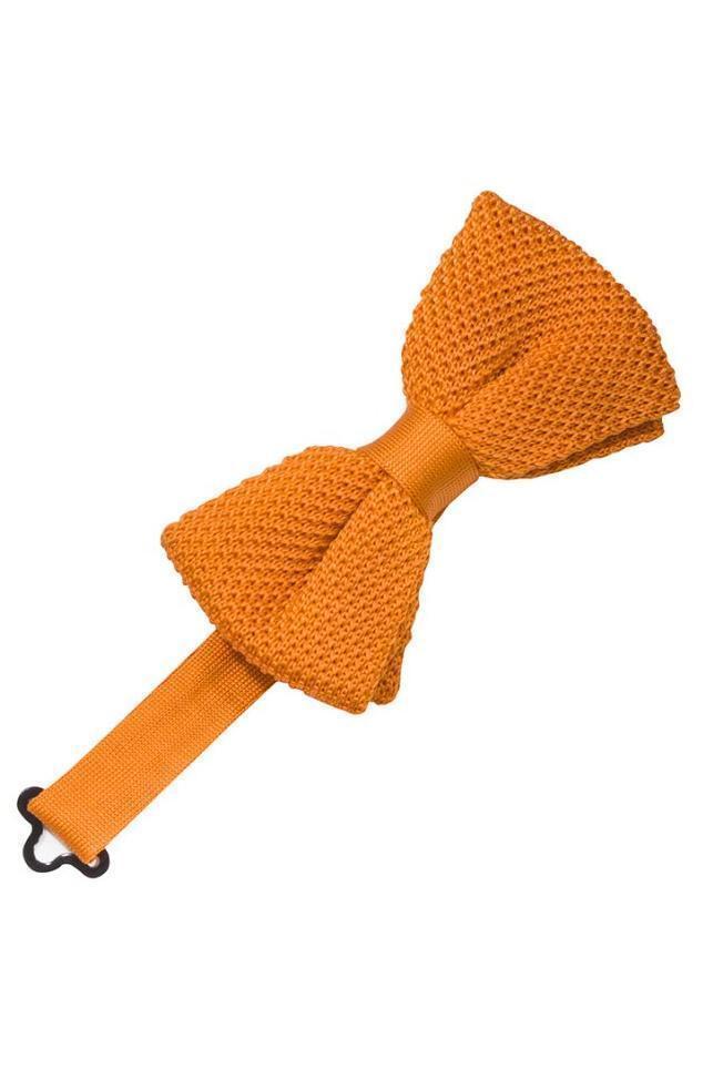Silk Knit Bow Tie - Burnt Orange - corbatin caballero