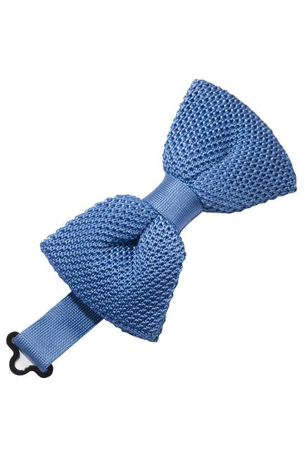 Silk Knit Bow Tie - Leisure Blue - corbatin caballero