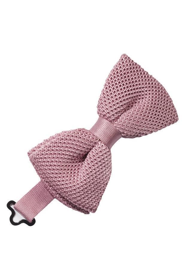 Silk Knit Bow Tie - Rose - corbatin caballero
