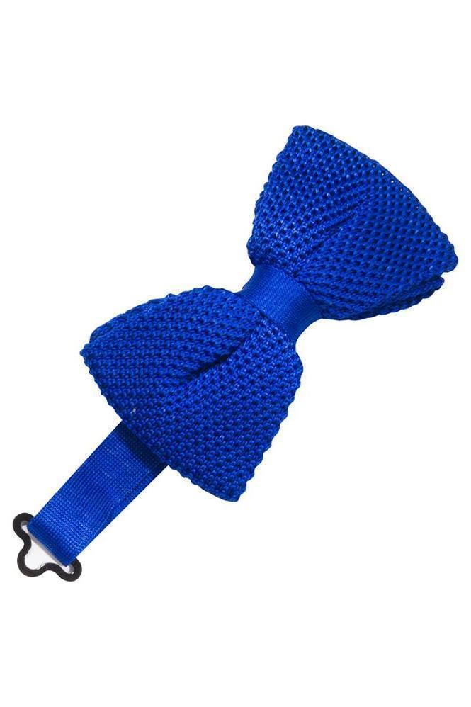 Silk Knit Bow Tie - Royal Blue - corbatin caballero