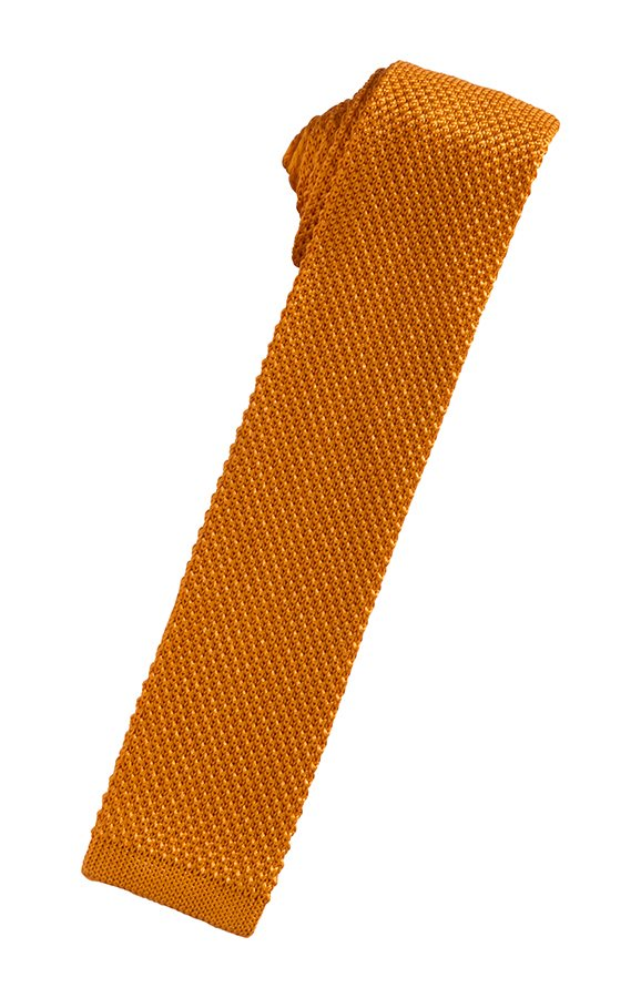 Silk Knit Necktie - Burnt Orange - corbata Caballero